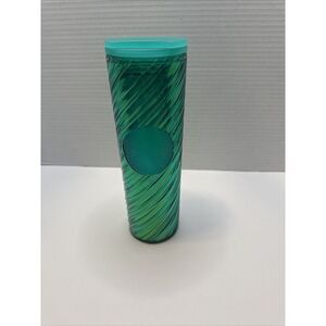 Starbucks Holiday Collection 2022 Swirl Textured 16 oz Tumbler Christmas Green‎